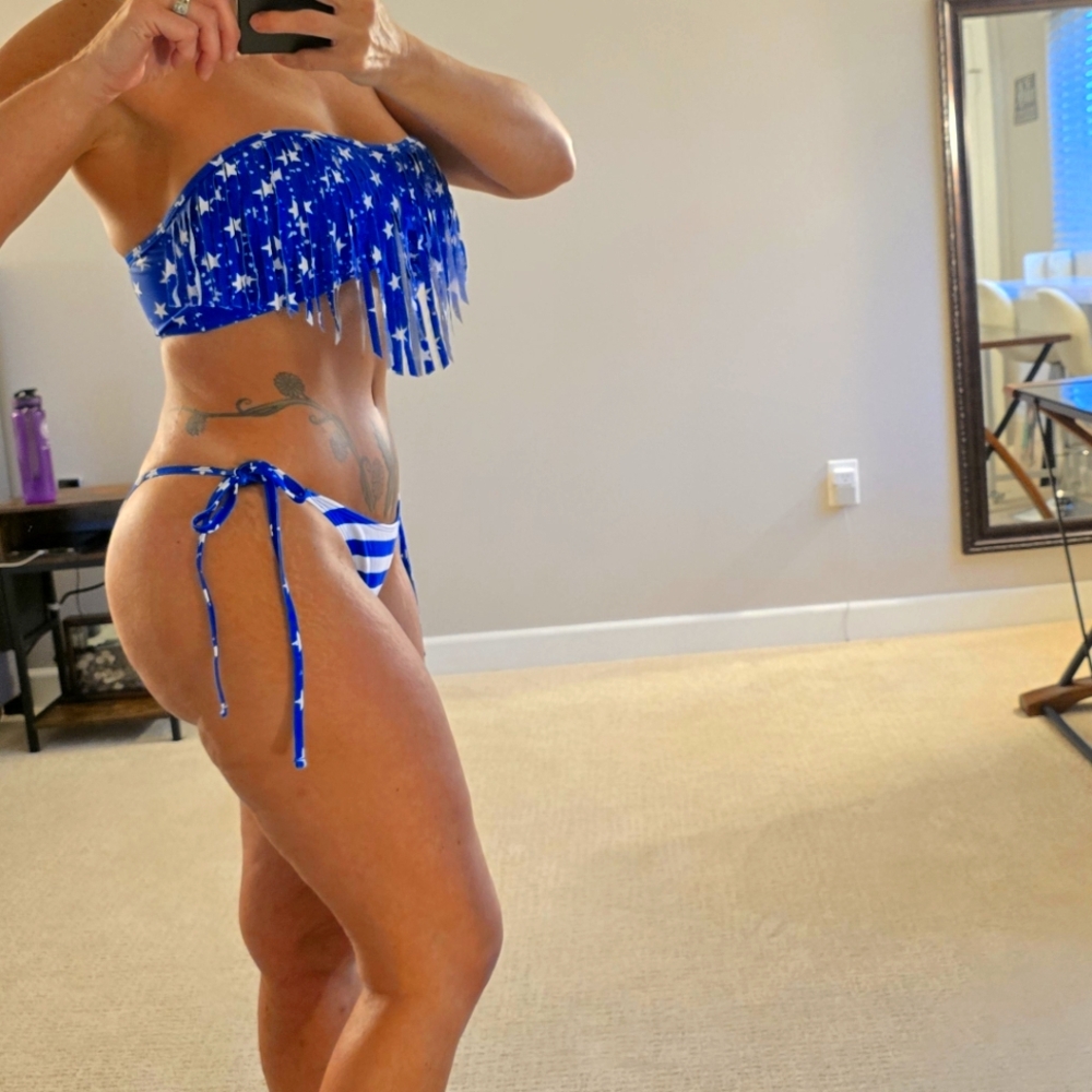 Pg1 #11 Blue Star Fringe Bikini - Picture 7 of 9